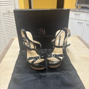 Rock & Republic Glossy Black Platform Heels